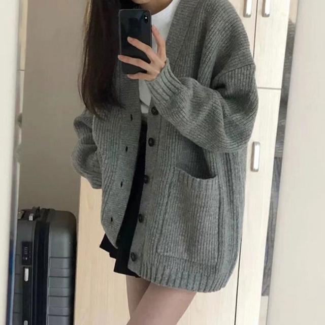 데일리 여성 가을 겨울 도톰 하찌니트 가디건 자켓