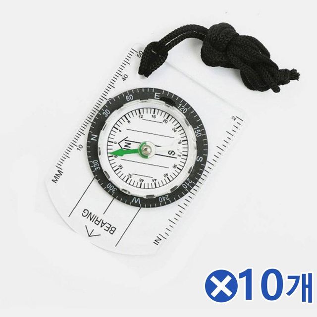 TBZ 투명 스트랩 길잡이 나침반 7x4.8cmx10개 생존물품