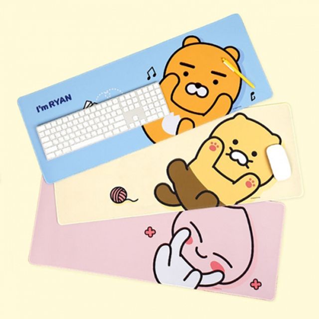 카카오프렌즈 와이드 데스크 장패드 발라당 라이언 어