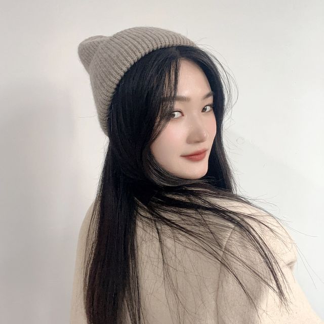 브랜뉴 니트 비니 브라운 겨울모자 방한 모자