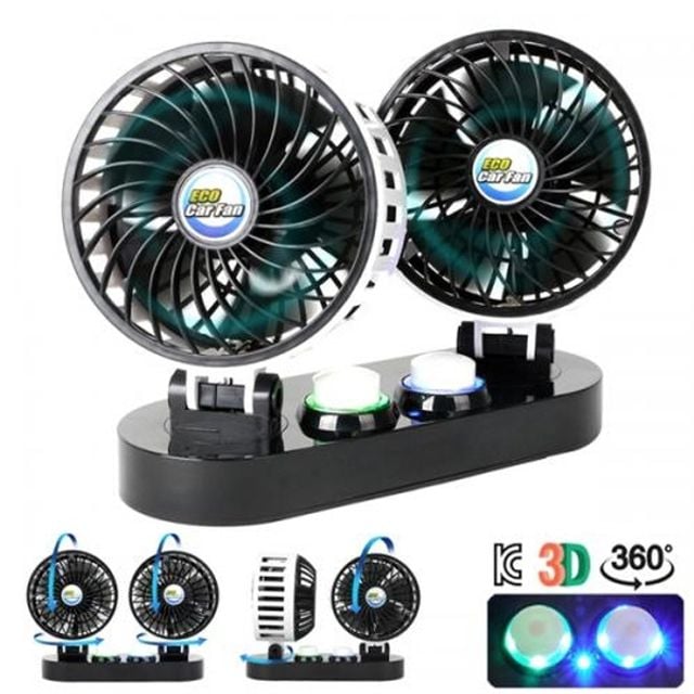 12V 24V용 3D 입체바람 트윈 카팬 5IN 자동차선풍기