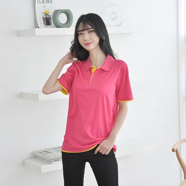쿨론 페브릭 이중 카라티(반팔) 티셔츠 강화된 내구성과 쾌적함