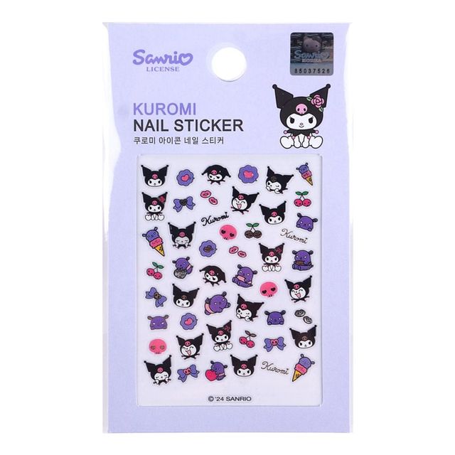 핑크 블랙 미니 캐릭터 네일 데코 스티커 세트