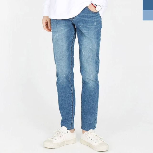 TBZ JJM-SS164 남자기능성밴딩워싱스판청바지