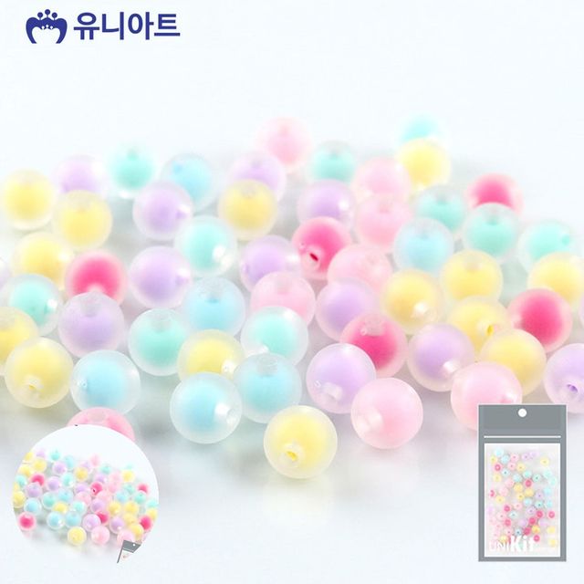 비즈공예부자재 비즈키링비즈 티니비즈 11번 파스텔 비비볼 무광 중형