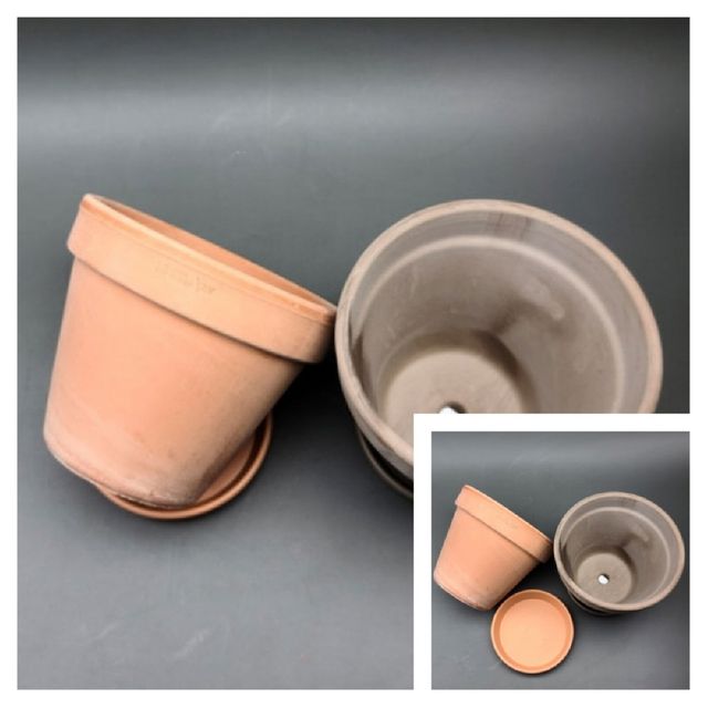 이탈리아 Ev 바소 표준형 토분 13x11cm 받침 이태리토분 이태리화분 테라코타 조경화분