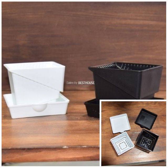 매쉬포트 슬릭화분 다육이용 사선 8x8x6.5cm 받침셋트 화분인테리어 식물인테리어 인테리어화분 인테리어화