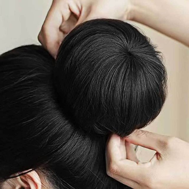 똥머리 헤어망 가발 블랙 스타일링 고정