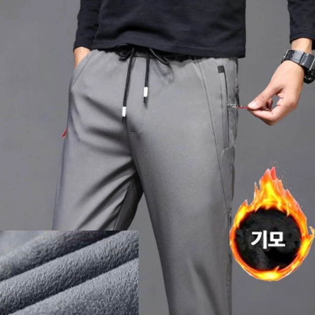 3컬러 허리밴딩 팬츠 남성 기모 안감 편한 외출 바지