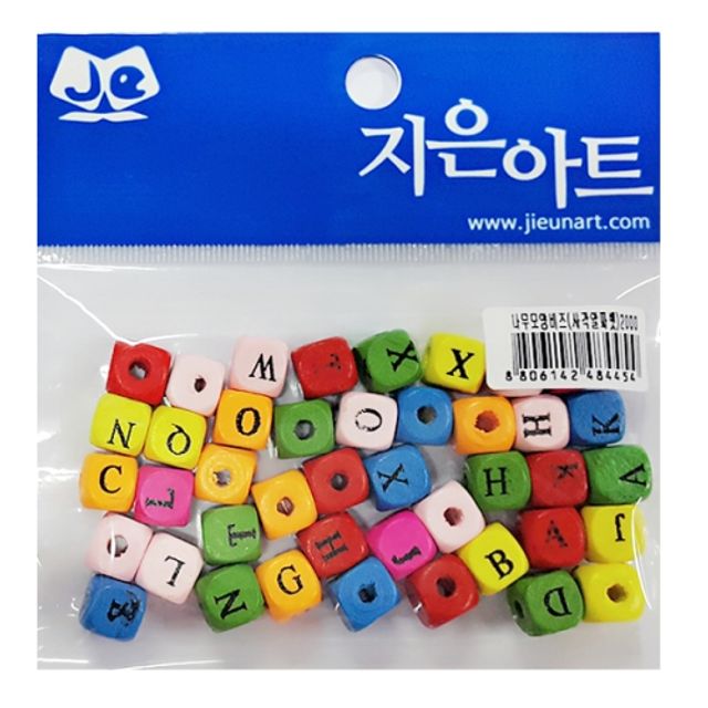 나무모양비즈 사각알파벳