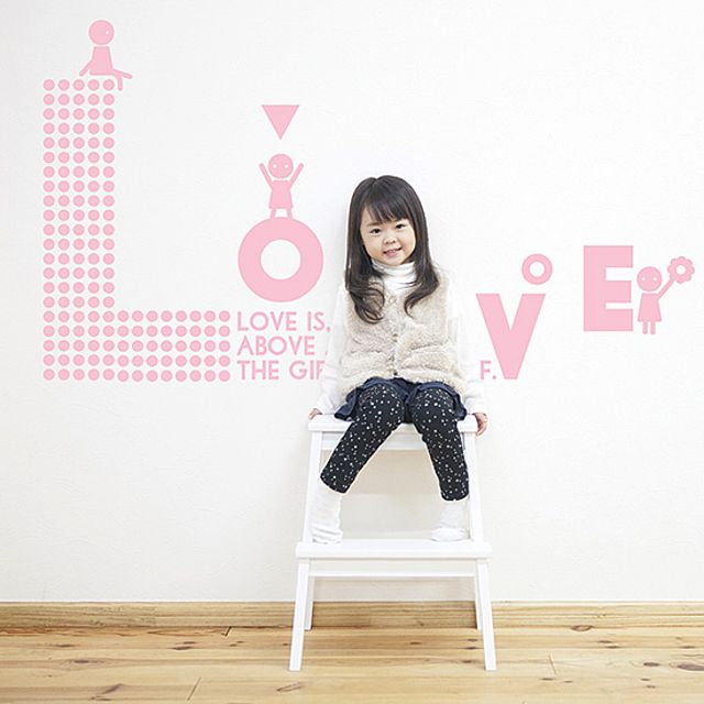 LOVE 캐릭 레터링스티커 시트지 벽지 포인트스티커