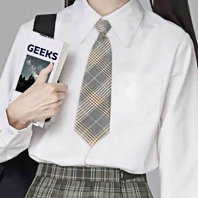 남성 자동 넥타이, 체크 패턴 그레이 기본 넥타이