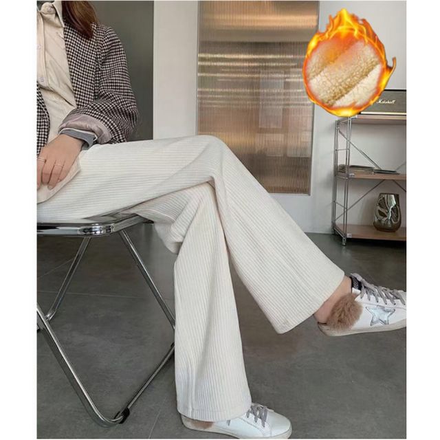 여성 편한 골지 기모 팬츠 1P 데일리 코듀로이 바지
