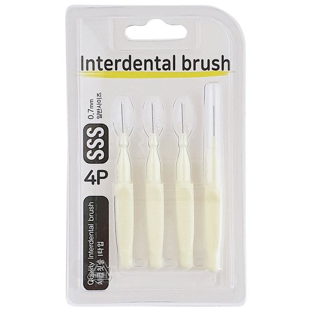 우일 치간칫솔I타입 (4P SSS) 0.7mm 휴대용 치석제거