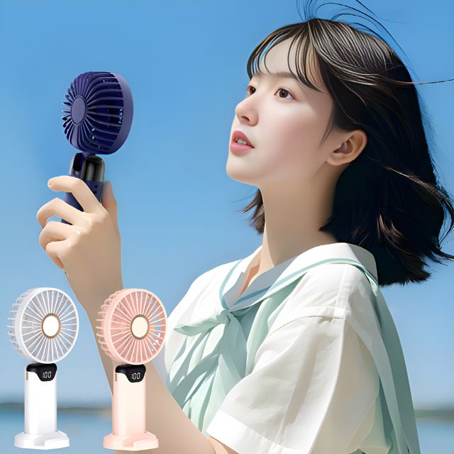 신형 5엽날개 LED 휴대용선풍기 손선풍기 미니 소형 선풍기