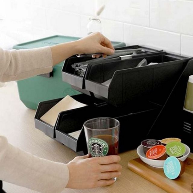 테이크아웃 카페 디스펜서 커피숍 빨대 디스펜서 보관함 정리 용품
