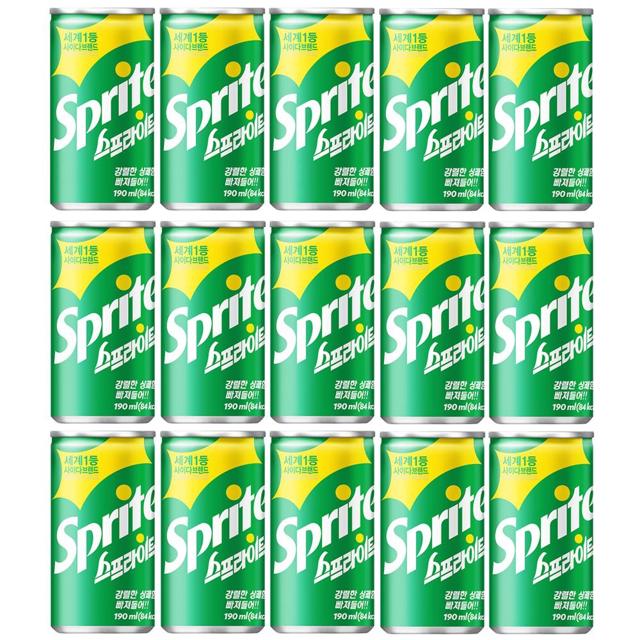 스프라이트 190ml 15캔 탄산음료 사이다 Sprite