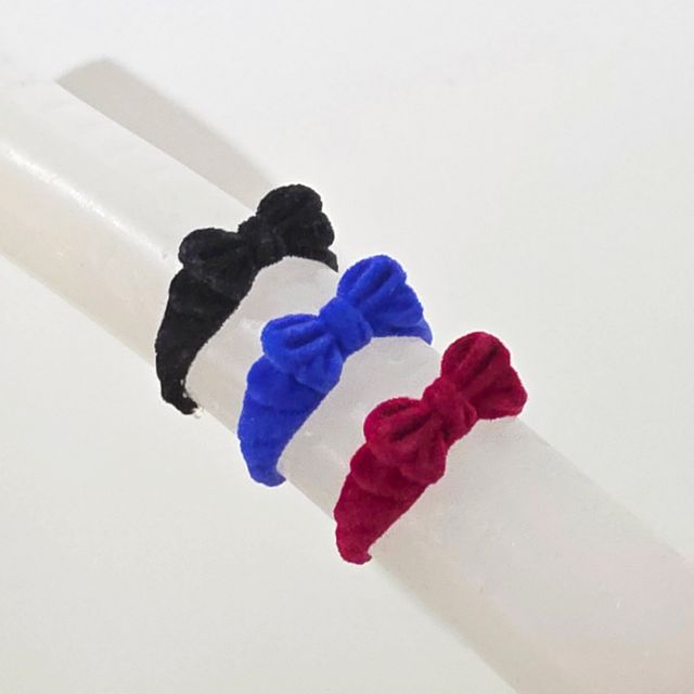 벨벳 리본 패션반지, 사이즈 조절 캐주얼 커플링 우정링