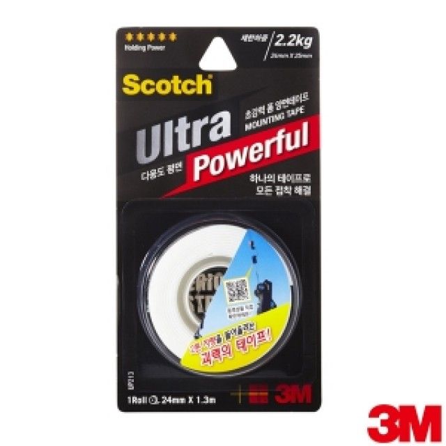 3M 폼 양면테이프 UP213 24mmx1.3M 다용도 접착 강력 내열