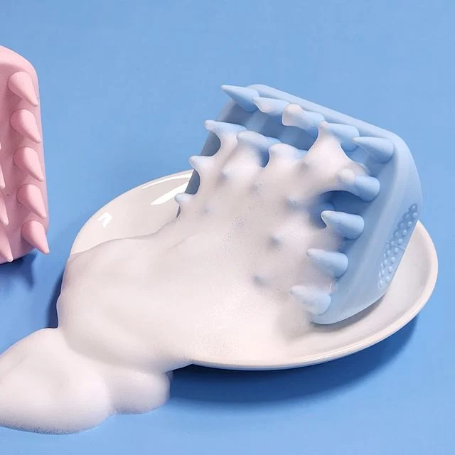 통 실리콘 샴푸 브러쉬 핸들 샴푸마사지기 두피마사지