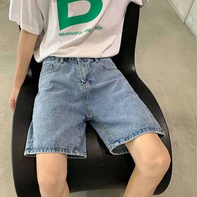 연청 데님 와이드핏 숏팬츠 남자 여름바지 쿨청바지 남성 스판청