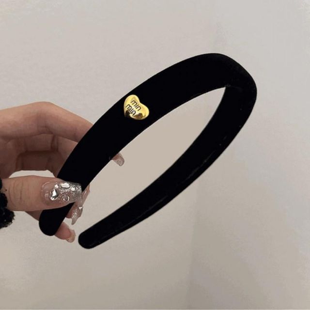 벨벳 헤어밴드, 미우하트 머리띠 여성 액세서리