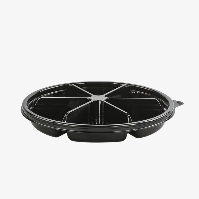 지름25cm 6칸 원형 포장용기 뚜껑포함 100개 세트 - 식당 배달용
