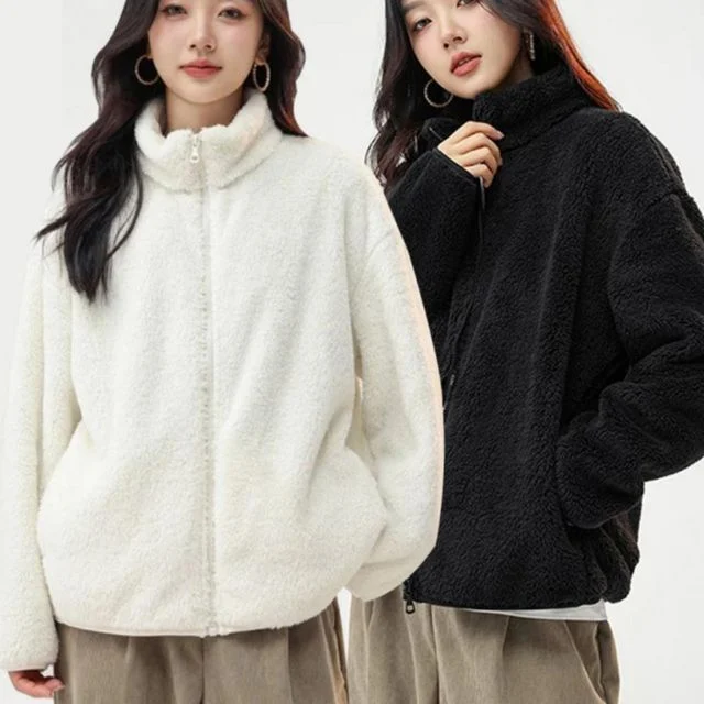 여성 겨울 데일리 뽀글이 후리스 집업 플리스 자켓