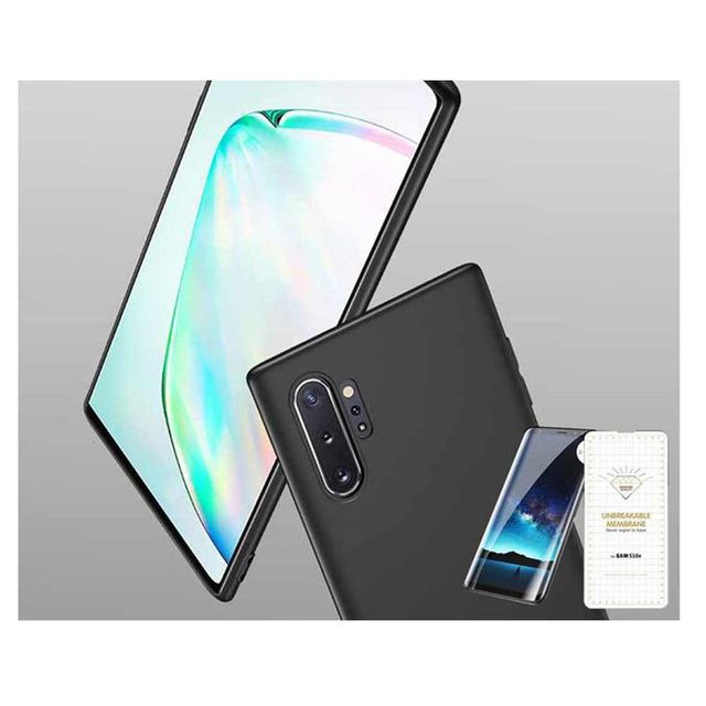 CAFELE 갤럭시노트10 슬림스키니+지문인식필름SET