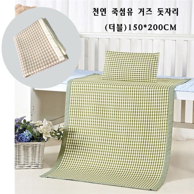 천연 죽섬유 거즈 침대패드 돗자리(더블) 150x200cm