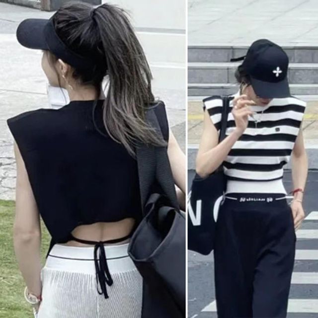슬림 여자나시 여름민소매 몸매 한 여성나시 민소매