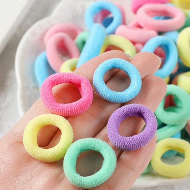 곱창끈 스크런치 여성헤어 헤어 100P 고무줄