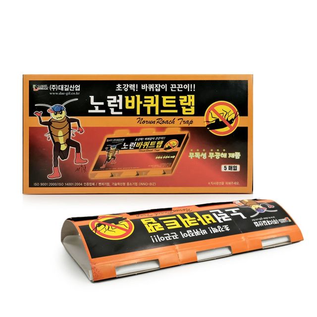 바퀴트랩 5매입 끈끈이 초강력 바퀴벌레 노런 퇴치 주