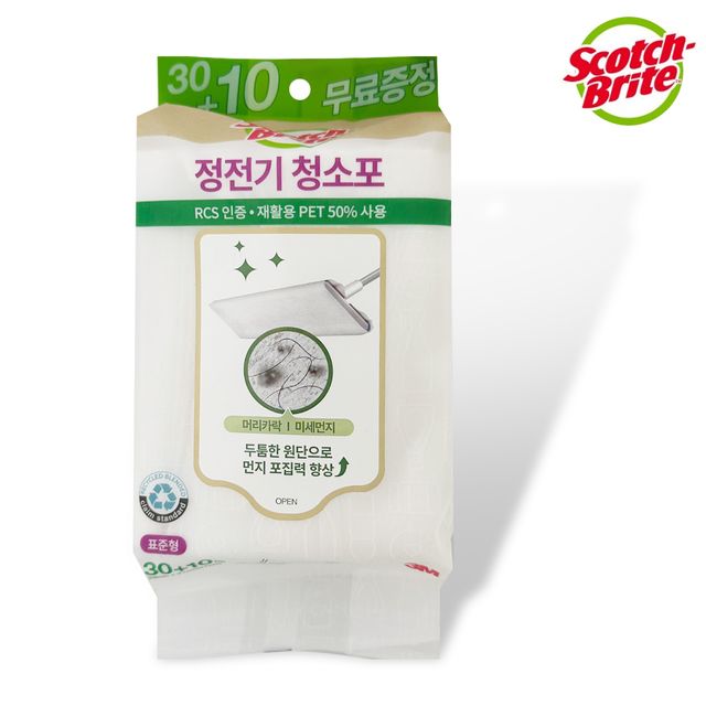 3M 정전기 청소포(표준형 30+10) 막대걸레용 밀대걸레
