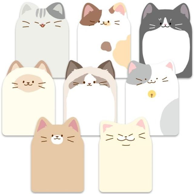 냥냥엽서 80매 세트 귀여운 고양이 캐릭터 디자인