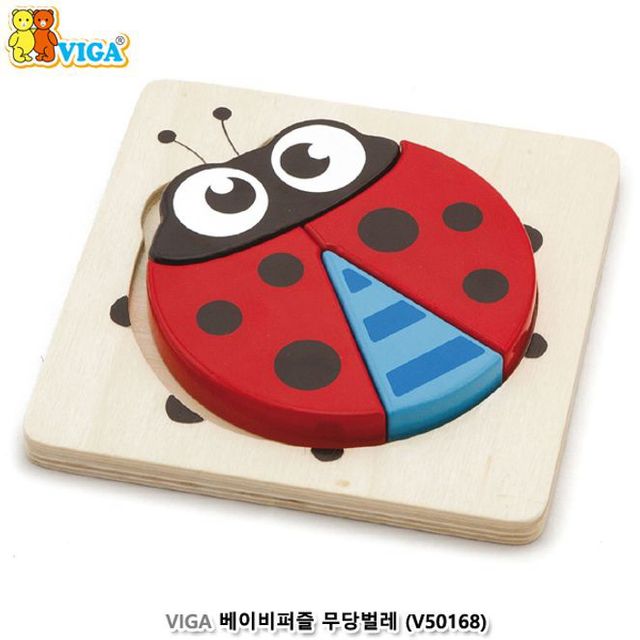 유아퍼즐 VIGA 원목 무당벌레 베이비 퍼즐