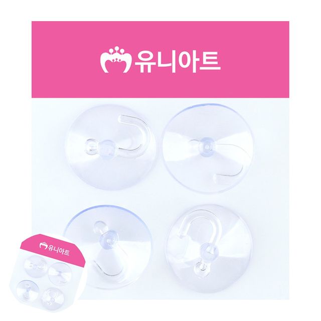 투명흡착고리 유리에붙이는압착고리 고리 큐방 4cm