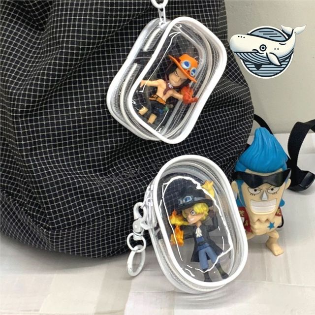 투명 PVC 사각 소품 파우치 화이트 장난감