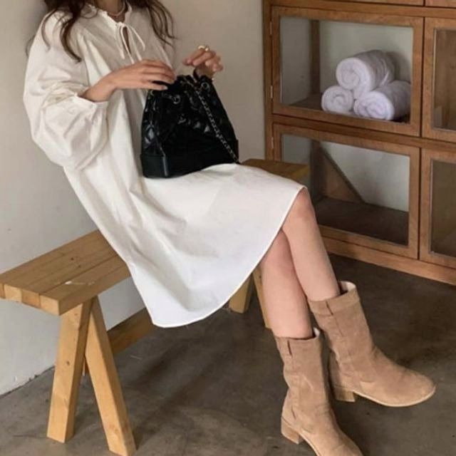 여성 아방핏 셔츠 퍼프소매 미니원피스 롱셔츠 러블리