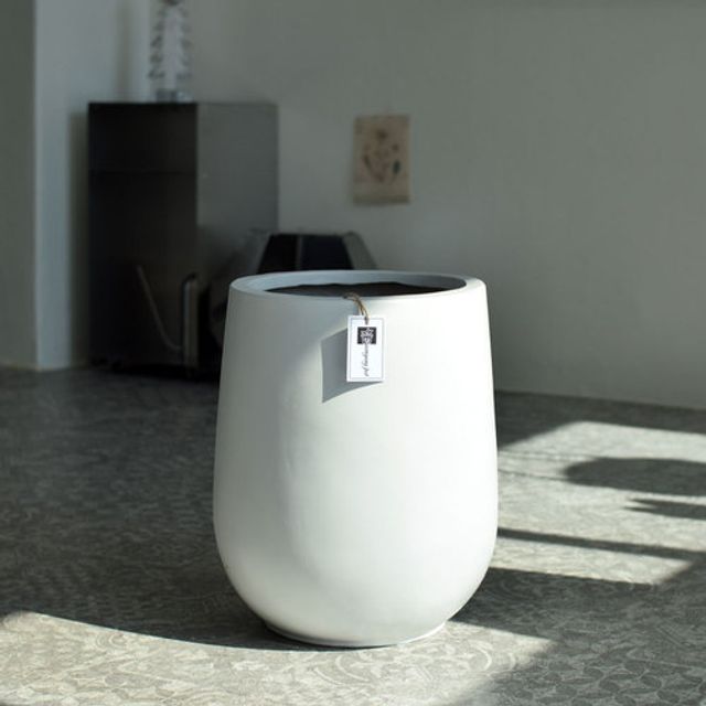베하몰 화분 팽이 30x40cm 세라믹화분 받침겸용 대형원형 실내식물용