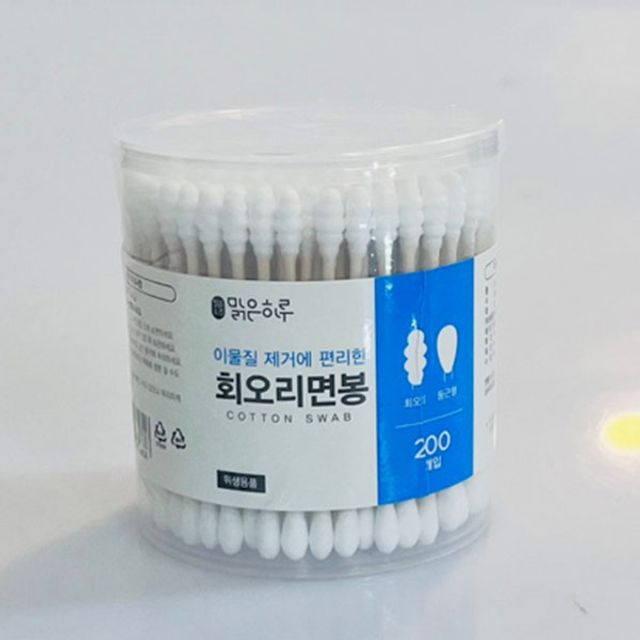 맑은하루 원형 원터치 회오리면봉(200개입)