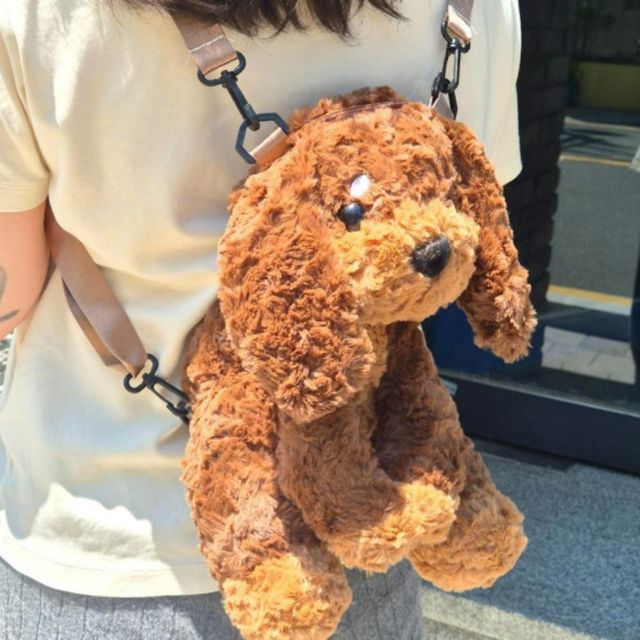 봉제인형 가방 귀여운 강아지 인형 백팩 크로스백