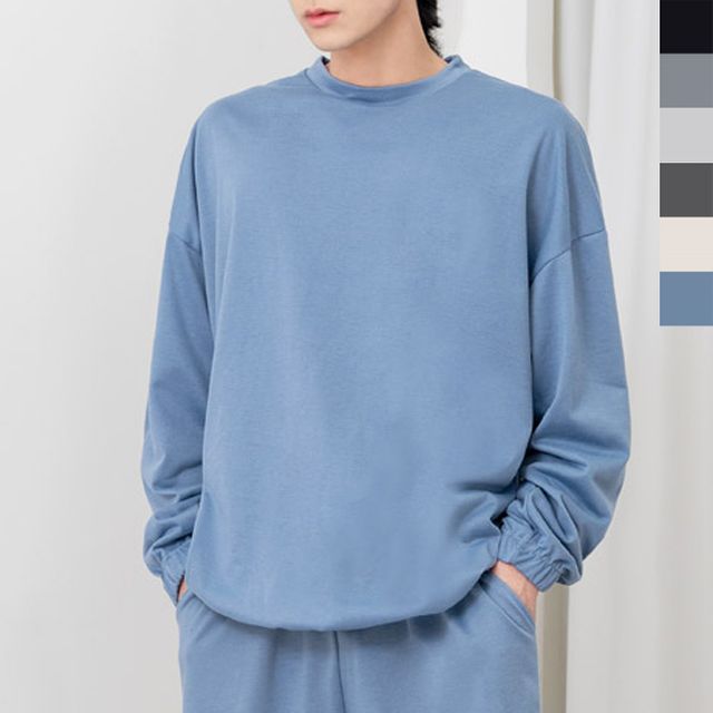 남자 맨투맨 티셔츠 1P 데일리 밴딩 긴팔 무지