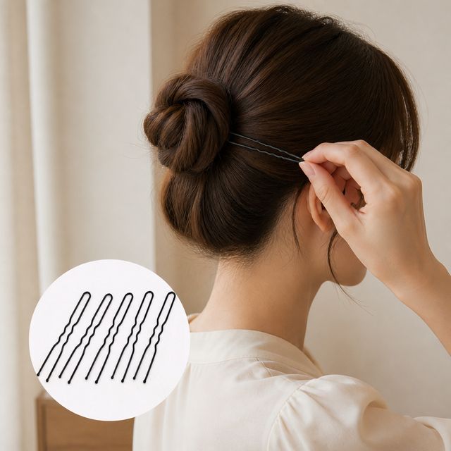 올림머리 고정용 U핀 머리 장식 실핀 50P 헤어 스타일링 도구