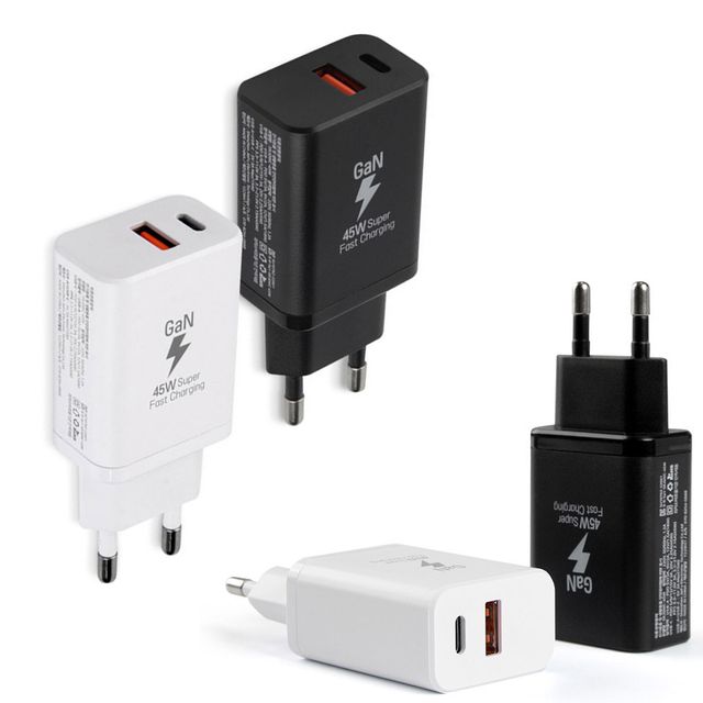 45W GaN PD USB 초고속충전기 헤드 2포트 C타입 PPS - 스마트폰 노트북 급속 충전