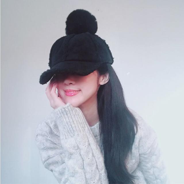 여자 방울털모자 겨울털모자 니트 캡 겨울모자