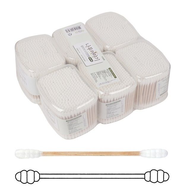 사각통 회오리 면봉 350개입 6p set 양면