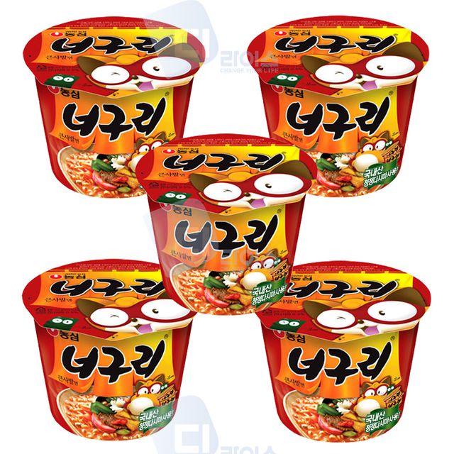 농심 얼큰한너구리 큰사발 5개