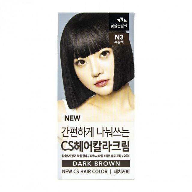 헤어 염색 크림 흑갈색 자연스러운 컬러링 헤어톤 변신 컬러 크림