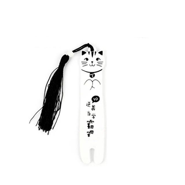 고양이 책갈피 블랙 멋진선물 나무 선물 우드